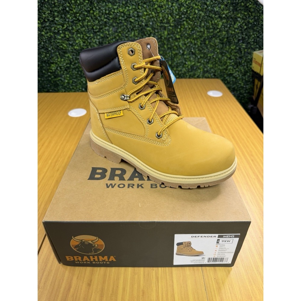 Brahma Men's Defender Waterproof 8" Work Boots Size 9XW Brand New In Box